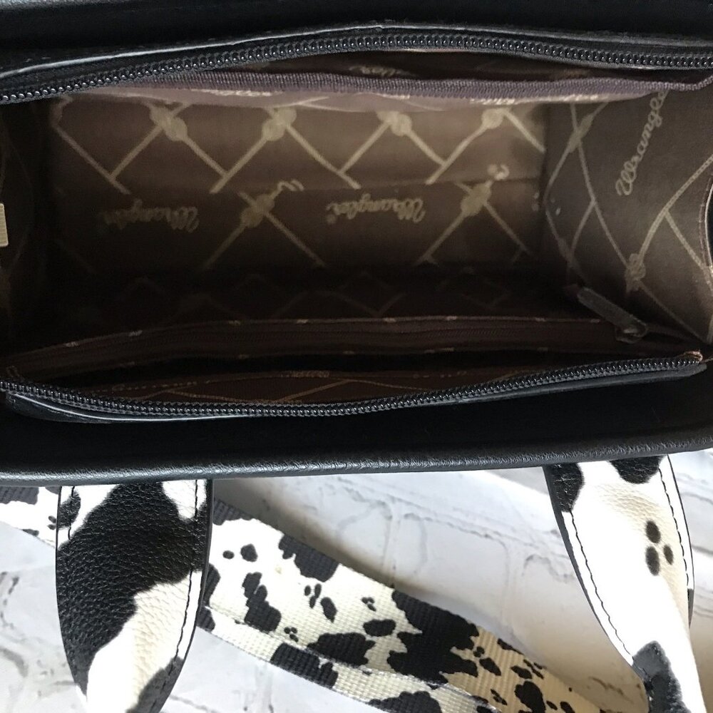 Wrangler Ladies Cow Print Mini Black Crossbody Tote Bag WG102S-8120BK - Picture 4 of 8